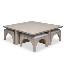 Bergen Coffee Table with Ottomans